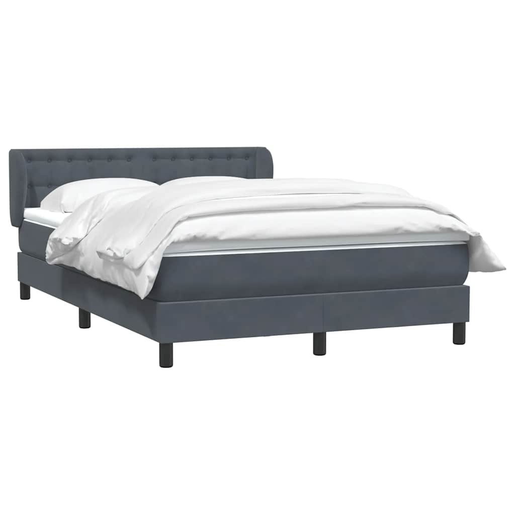 Giroletto a Molle con Materasso Grigio Scuro 160x210 cm Velluto | homemem39