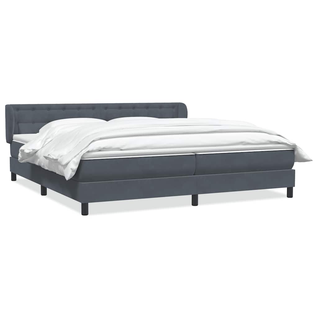 Giroletto a Molle con Materassi Grigio Scuro 180x210 cm Velluto | homemem39