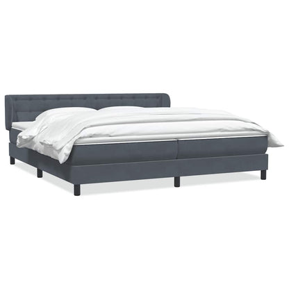 Giroletto a Molle con Materassi Grigio Scuro 180x210 cm Velluto | homemem39