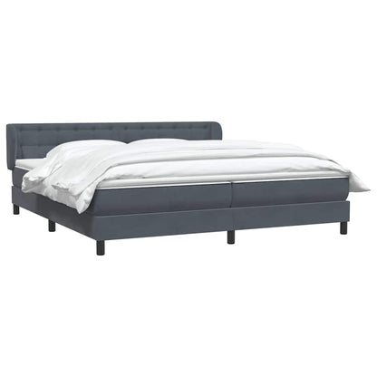 Giroletto a Molle con Materassi Grigio Scuro 180x210 cm Velluto | homemem39