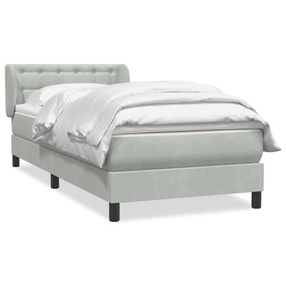 Giroletto a Molle con Materasso Grigio Chiaro 80x220 cm Velluto | homemem39