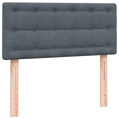 Giroletto a Molle con Materasso Grigio Scuro 90x220 cm Velluto | homemem39