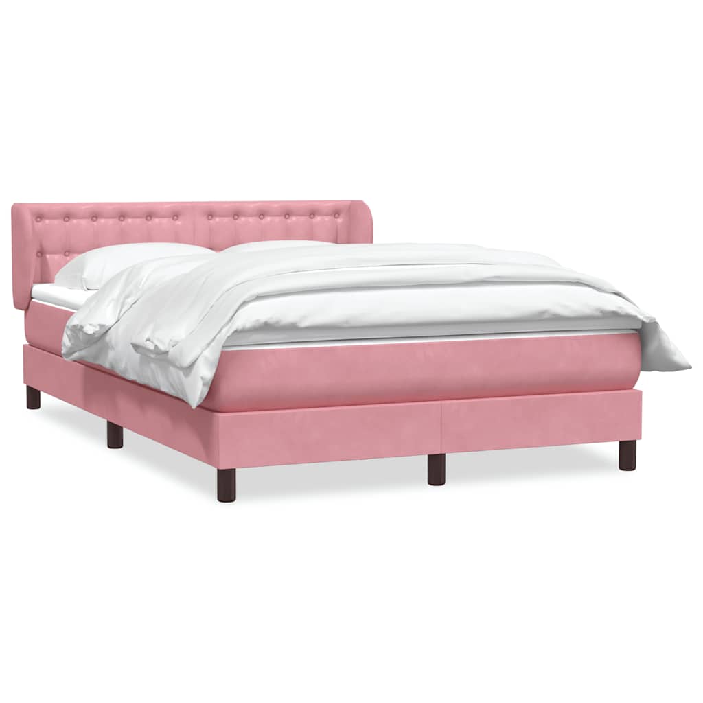 Giroletto a Molle con Materasso Rosa 140x220 cm in Velluto | homemem39