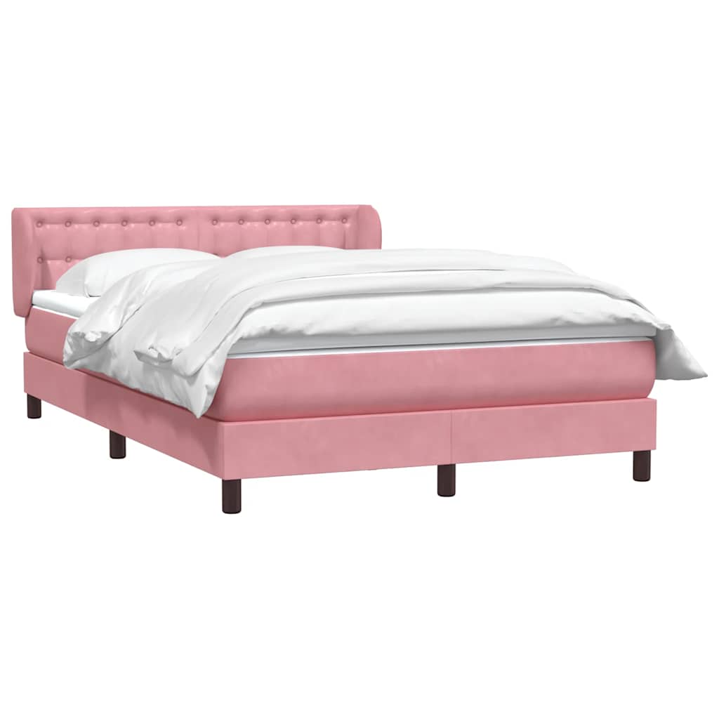 Giroletto a Molle con Materasso Rosa 140x220 cm in Velluto | homemem39