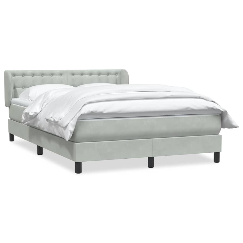 Giroletto a Molle con Materasso Grigio Chiaro 160x220cm Velluto | homemem39