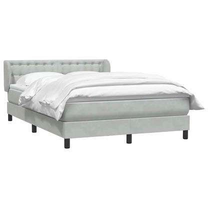 Giroletto a Molle con Materasso Grigio Chiaro 160x220cm Velluto | homemem39