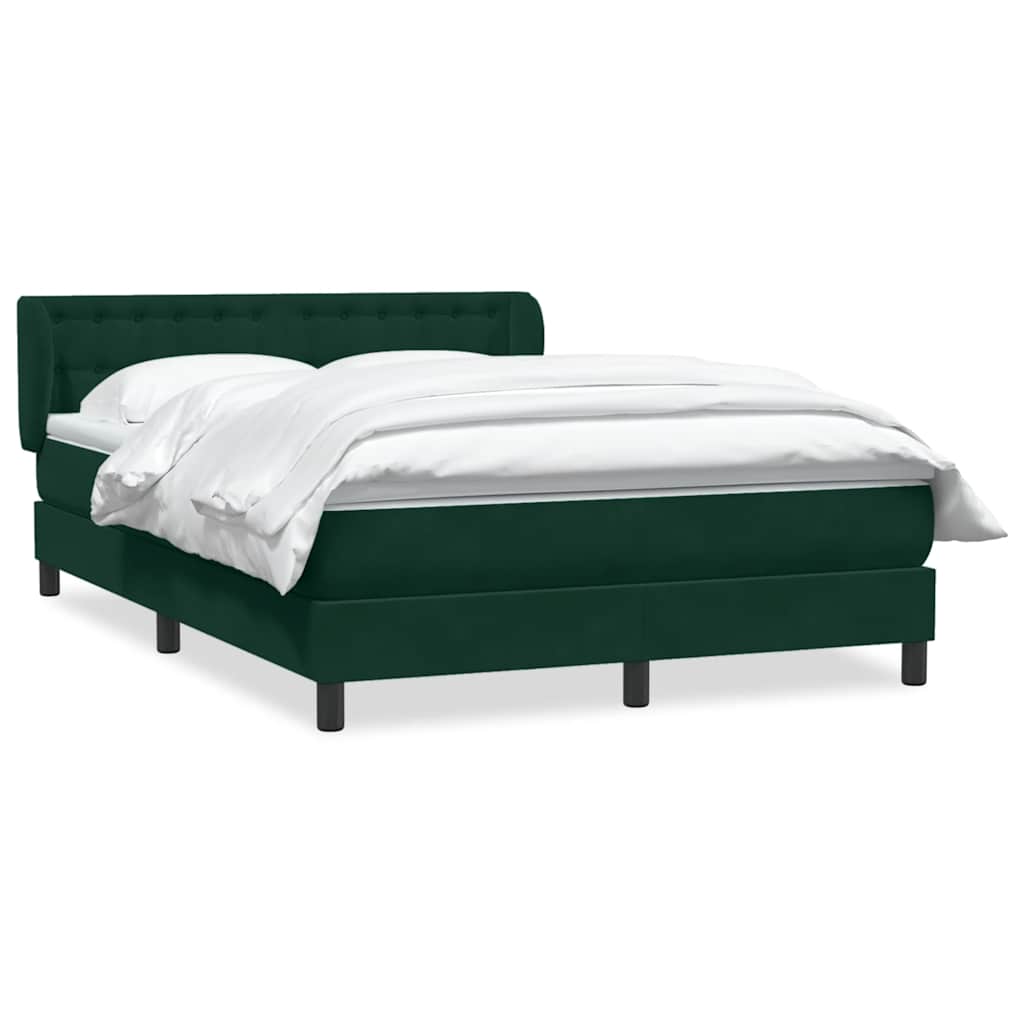 Giroletto a Molle con Materasso Verde Scuro 160x220 cm Velluto | homemem39