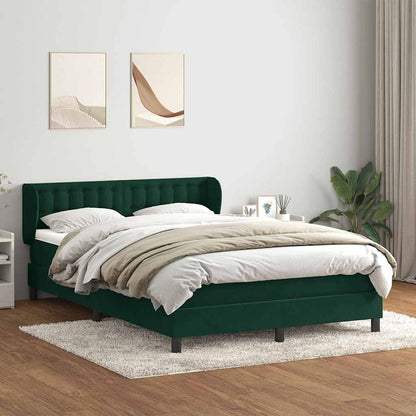 Giroletto a Molle con Materasso Verde Scuro 160x220 cm Velluto | homemem39