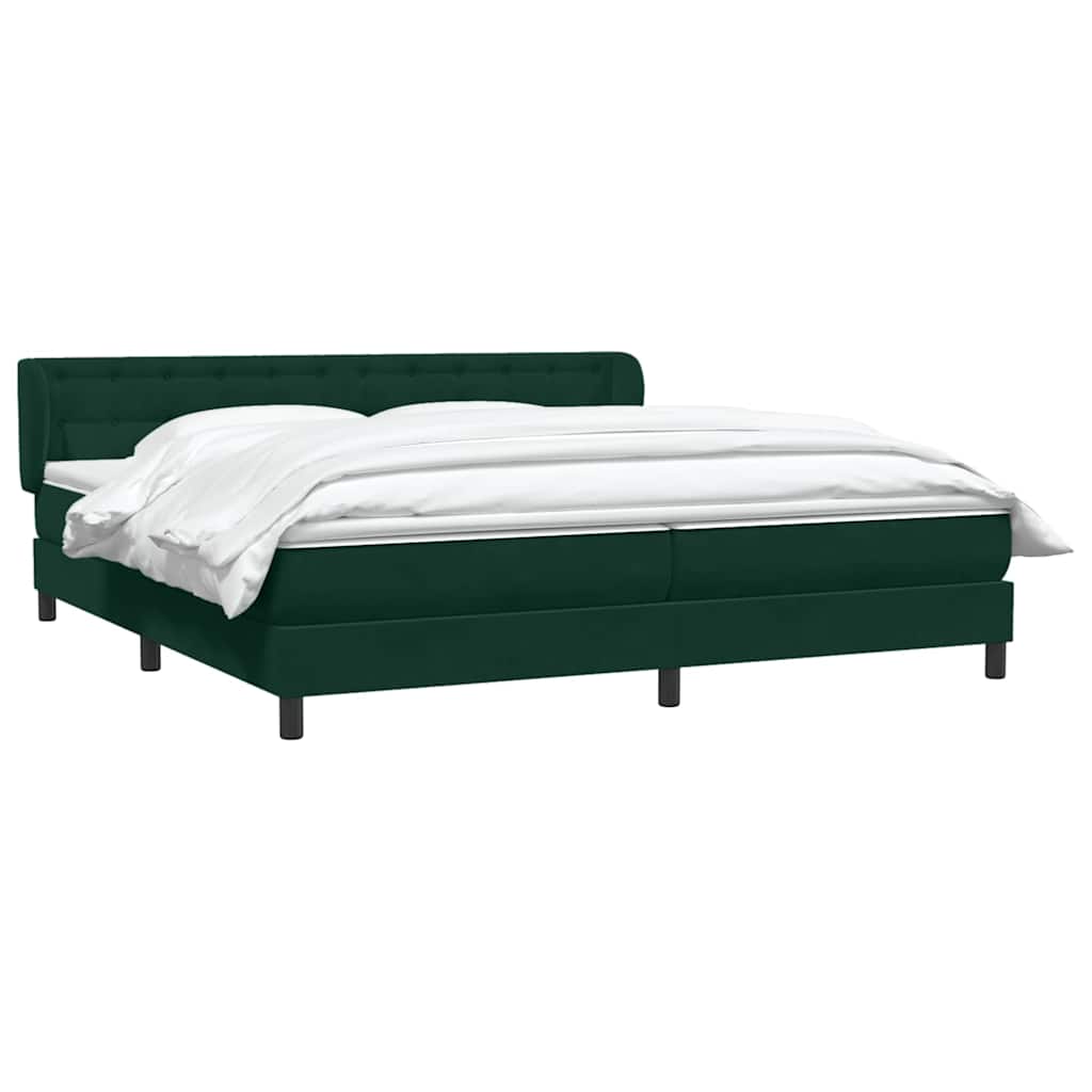 Giroletto a Molle con Materassi Verde Scuro 180x220 cm Velluto | homemem39