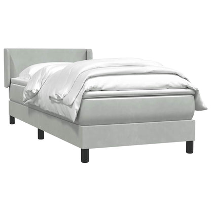 Giroletto a Molle con Materasso Grigio Chiaro 80x210 cm Velluto | homemem39
