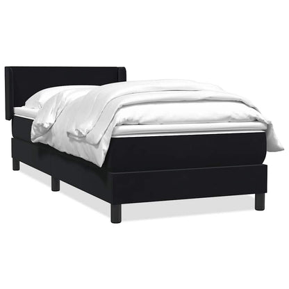 Giroletto a Molle con Materasso Nero 90x210 cm in Velluto | homemem39