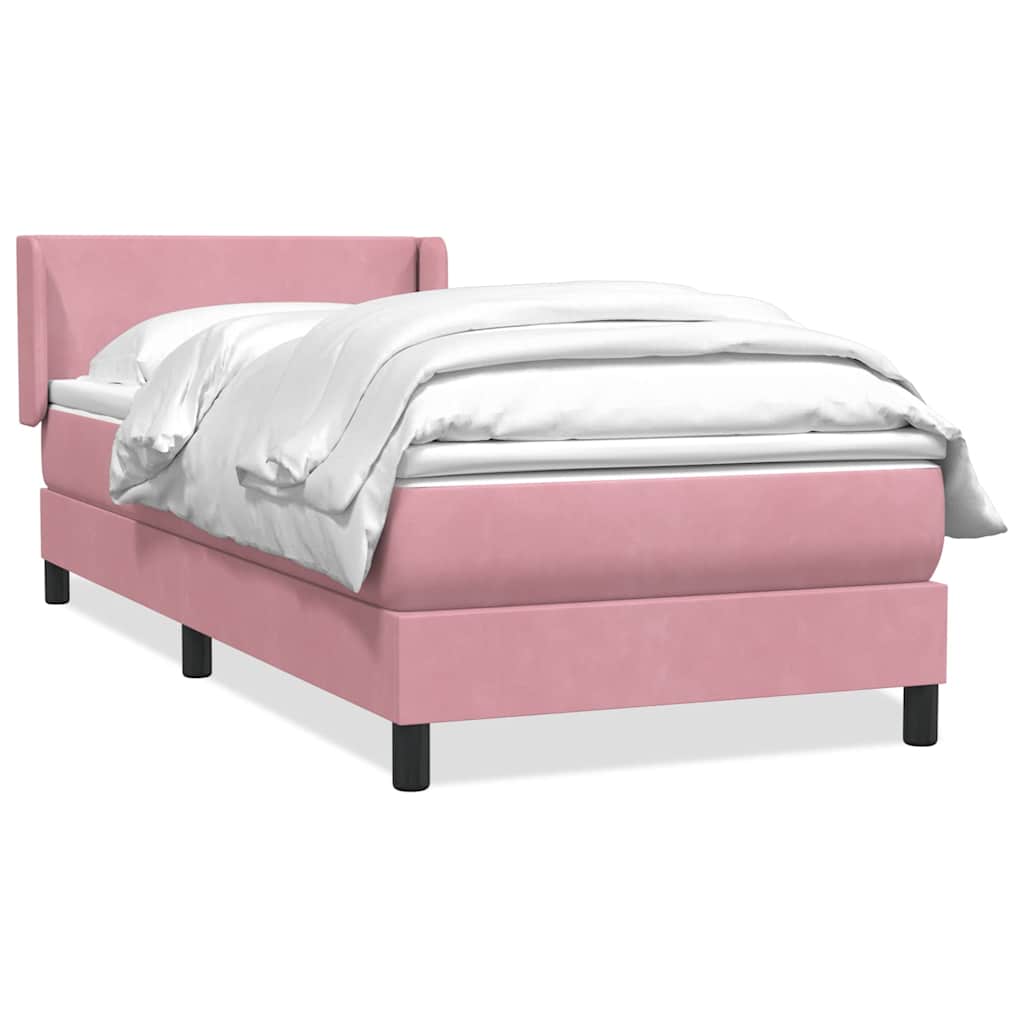 Giroletto a Molle con Materasso Rosa 90x210 cm Velluto | homemem39
