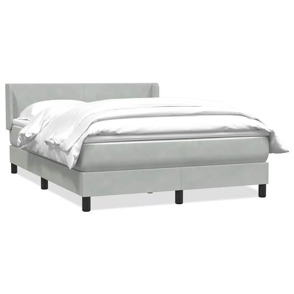 Giroletto a Molle con Materasso Grigio Chiaro 160x210cm Velluto | homemem39