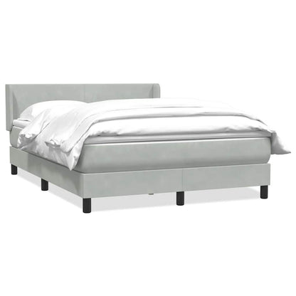 Giroletto a Molle con Materasso Grigio Chiaro 160x210cm Velluto | homemem39
