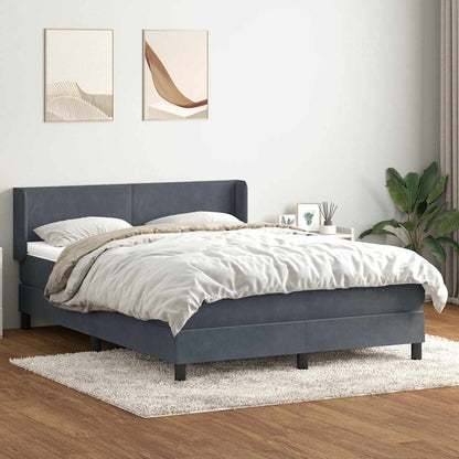 Giroletto a Molle con Materasso Grigio Scuro 160x210 cm Velluto | homemem39