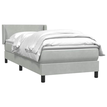 Giroletto a Molle con Materasso Grigio Chiaro 80x220 cm Velluto | homemem39