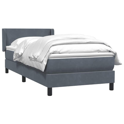 Giroletto a Molle con Materasso Grigio Scuro 80x220 cm Velluto | homemem39
