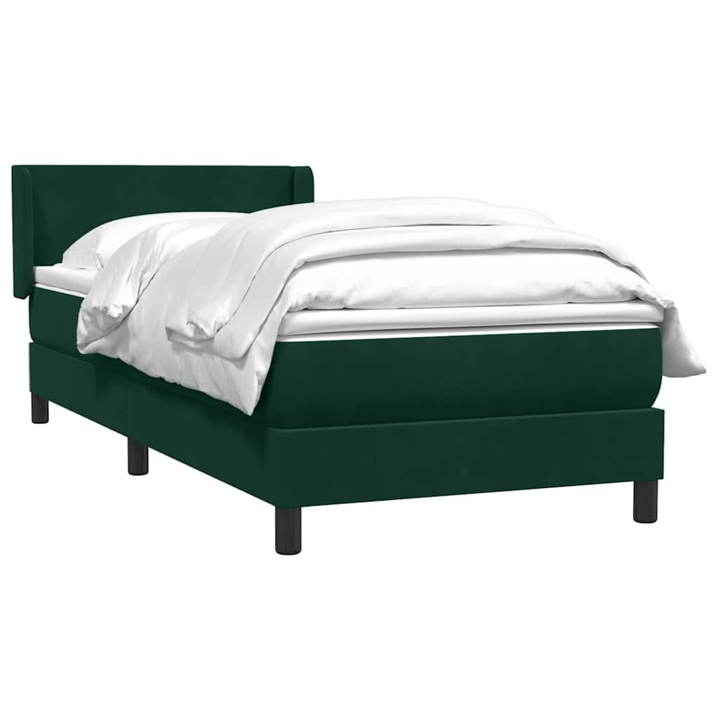 Giroletto a Molle con Materasso Verde Scuro 80x220 cm Velluto | homemem39
