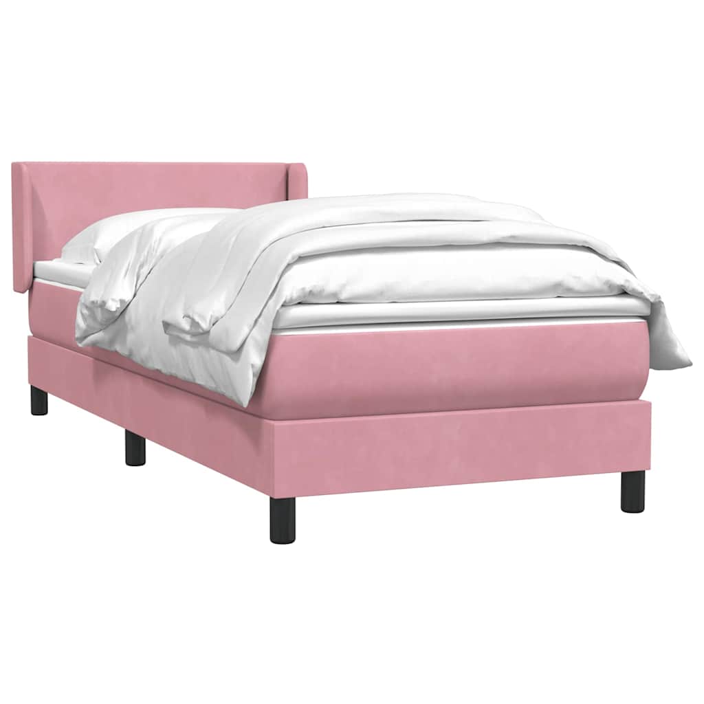 Giroletto a Molle con Materasso Rosa 80x220 cm Velluto | homemem39