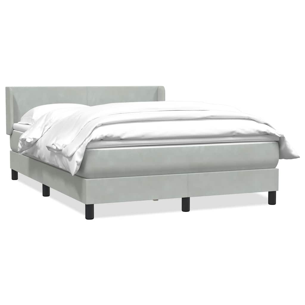 Giroletto a Molle con Materasso Grigio Chiaro 160x220cm Velluto | homemem39