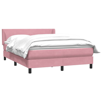 Giroletto a Molle con Materasso Rosa 160x220 cm in Velluto | homemem39