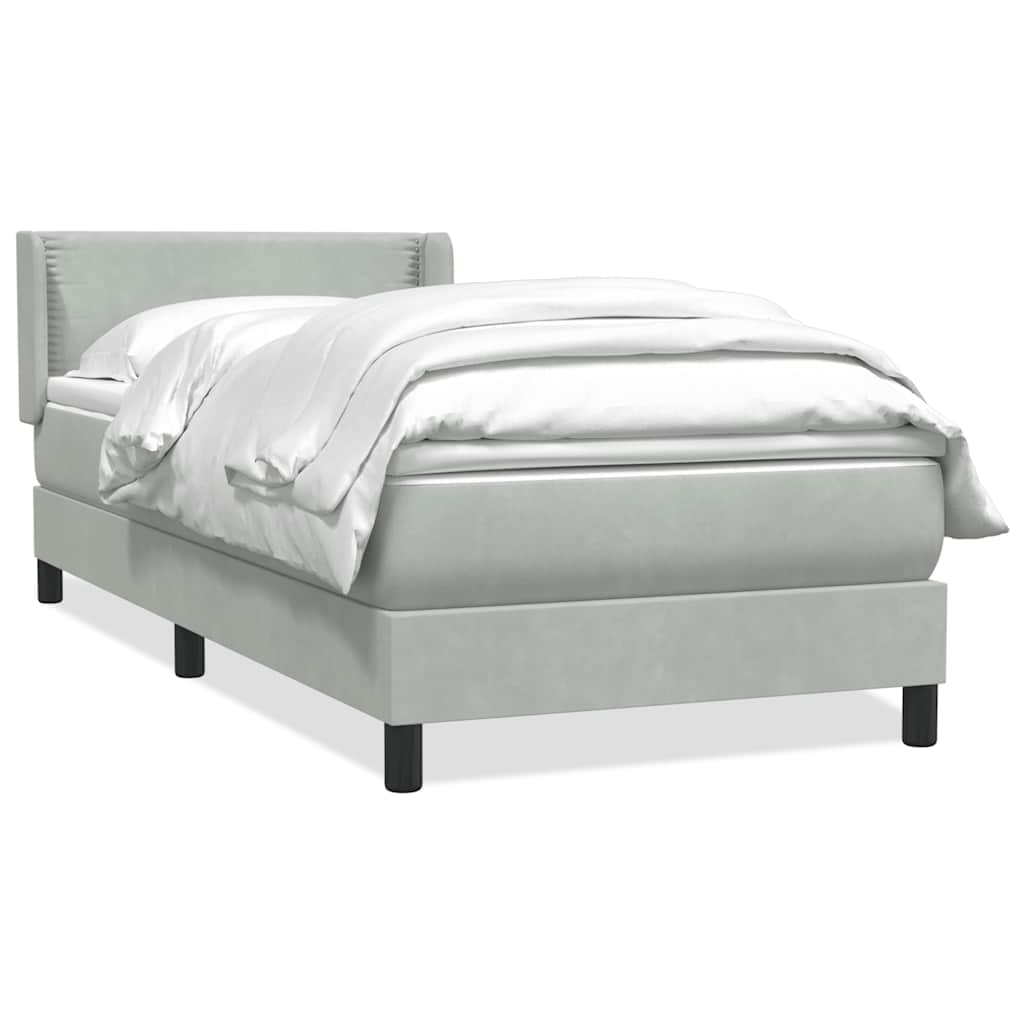 Giroletto a Molle con Materasso Grigio Chiaro 80x210 cm Velluto | homemem39