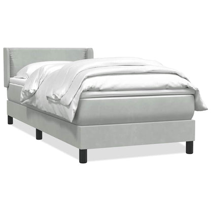 Giroletto a Molle con Materasso Grigio Chiaro 80x210 cm Velluto | homemem39