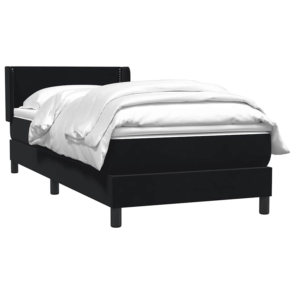 Giroletto a Molle con Materasso Nero 90x210 cm in Velluto | homemem39