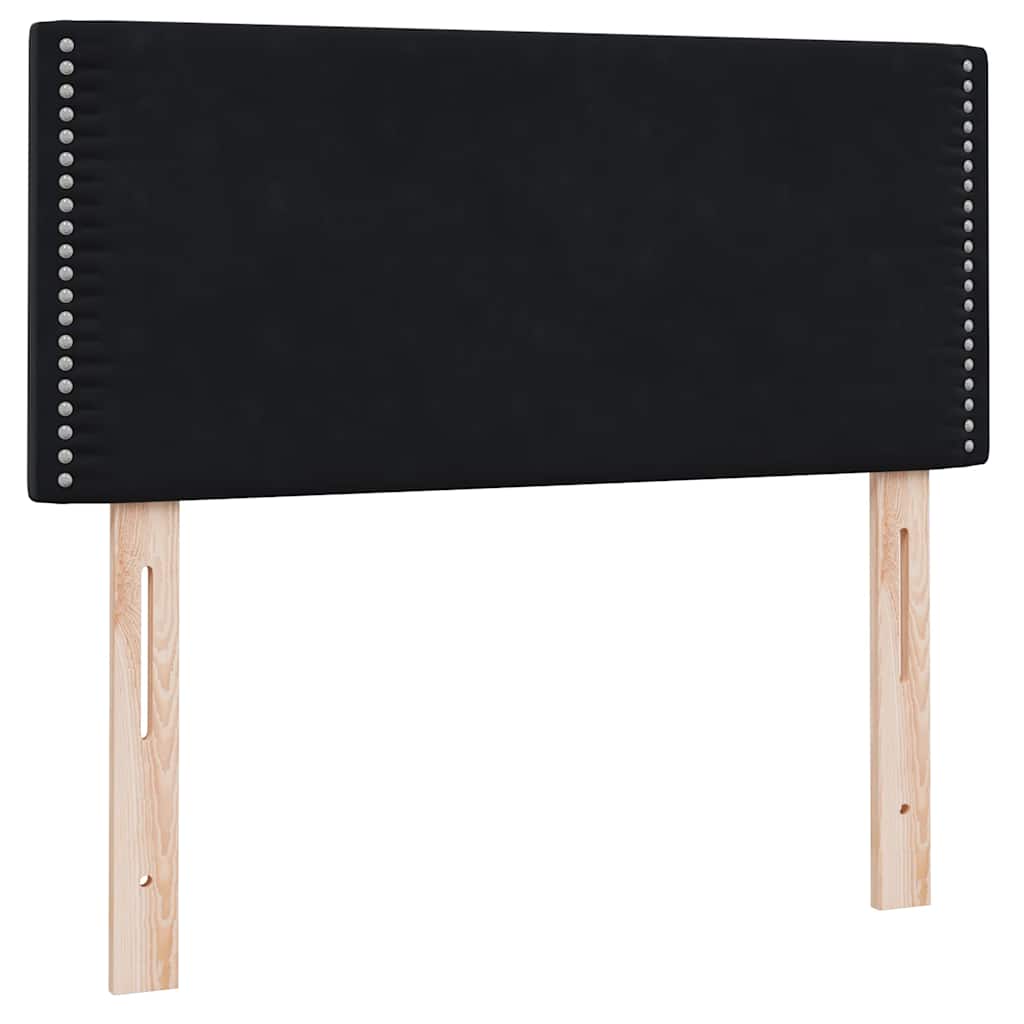 Giroletto a Molle con Materasso Nero 90x210 cm in Velluto | homemem39