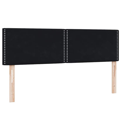 Giroletto a Molle con Materasso Nero 160x210 cm in Velluto | homemem39