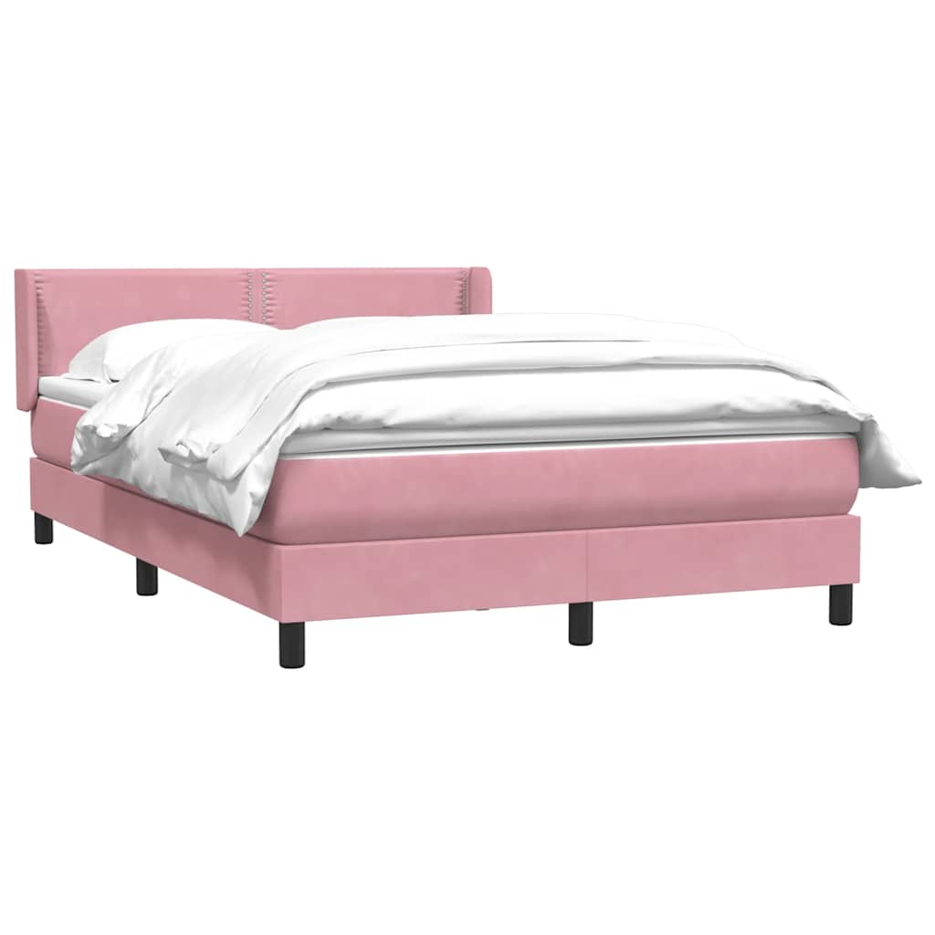 Giroletto a Molle con Materasso Rosa 160x210 cm in Velluto | homemem39