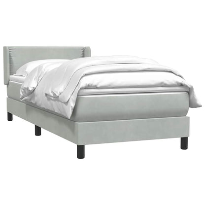 Giroletto a Molle con Materasso Grigio Chiaro 80x220 cm Velluto | homemem39