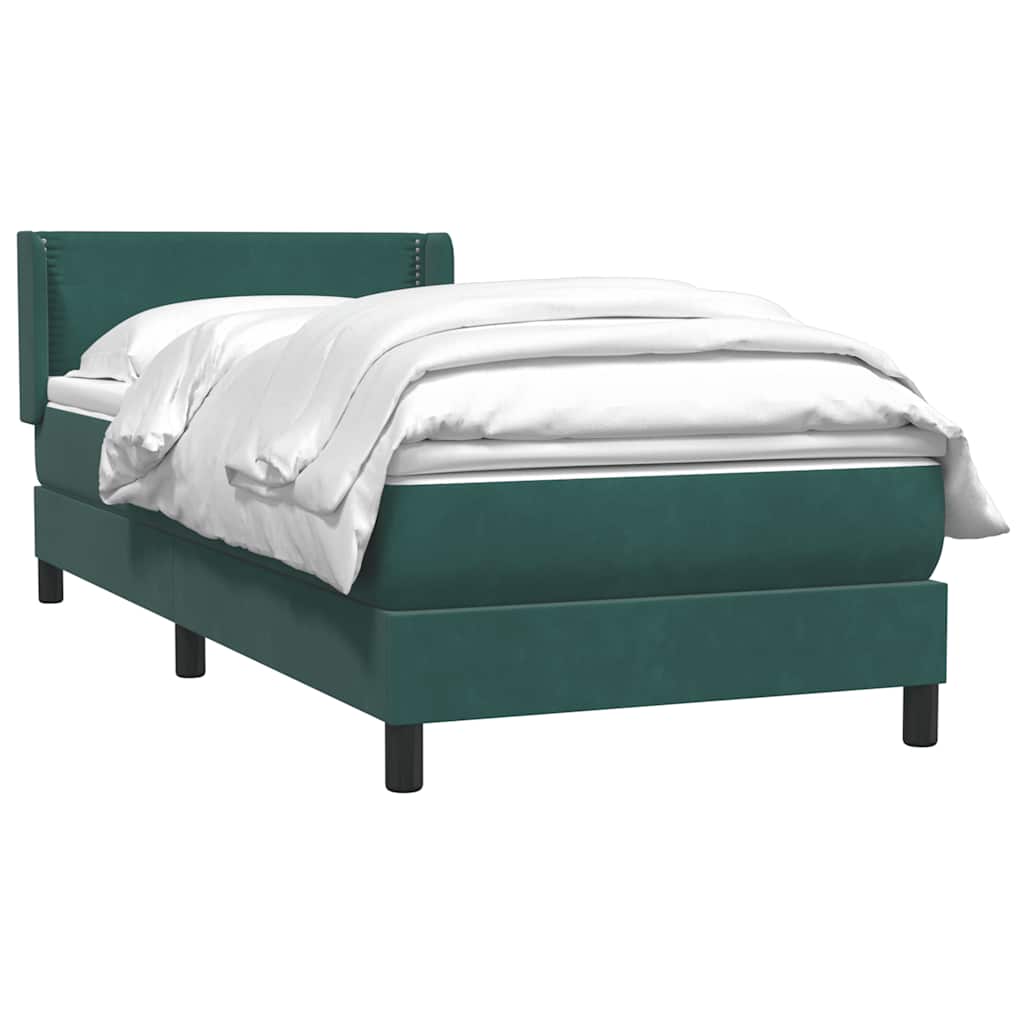 Giroletto a Molle con Materasso Verde Scuro 80x220 cm Velluto | homemem39