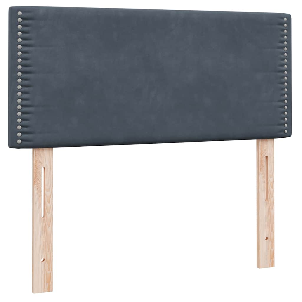 Giroletto a Molle con Materasso Grigio Scuro 90x220 cm Velluto | homemem39