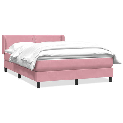 Giroletto a Molle con Materasso Rosa 160x220 cm in Velluto | homemem39
