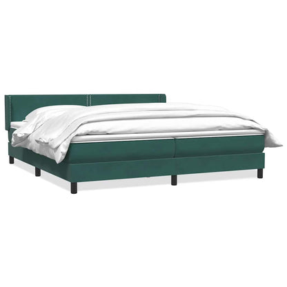 Giroletto a Molle con Materasso Verde Scuro 180x220 cm Velluto | homemem39