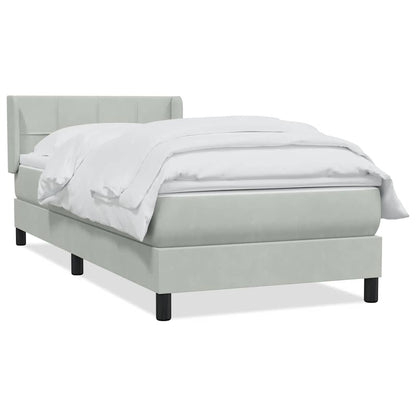 Giroletto a Molle con Materasso Grigio Chiaro 80x210 cm Velluto | homemem39