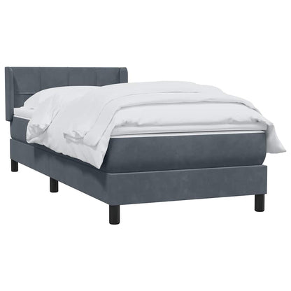 Giroletto a Molle con Materasso Grigio Scuro 80x210 cm Velluto | homemem39
