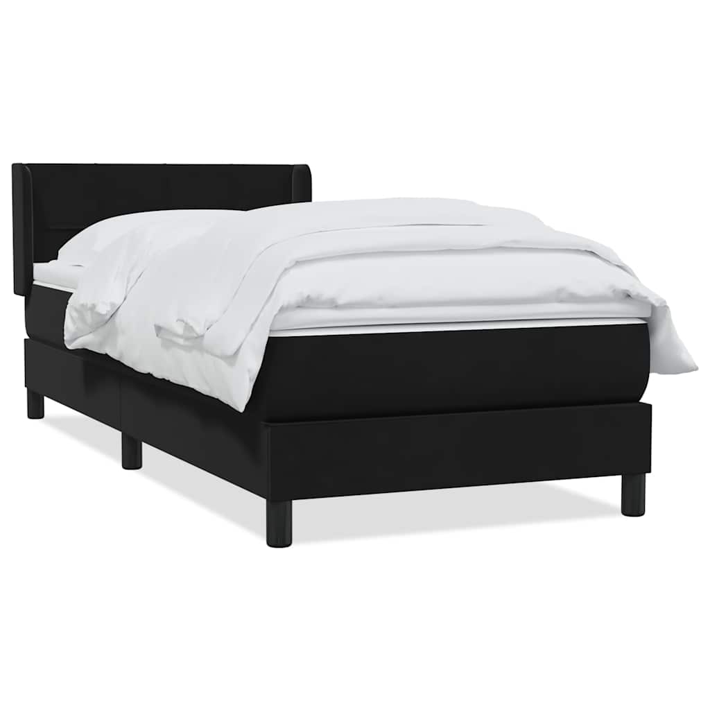 Giroletto a Molle con Materasso Nero 90x210 cm in Velluto | homemem39