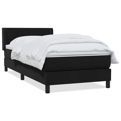 Giroletto a Molle con Materasso Nero 90x210 cm in Velluto | homemem39