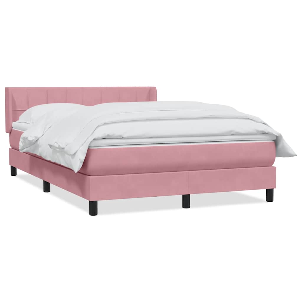 Giroletto a Molle con Materasso Rosa 140x210 cm in Velluto | homemem39