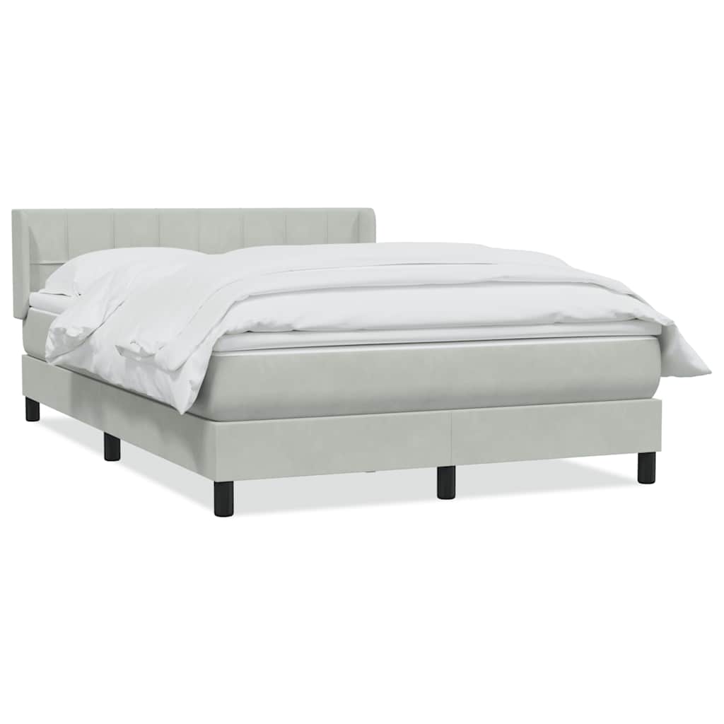 Giroletto a Molle con Materasso Grigio Chiaro 160x210cm Velluto | homemem39