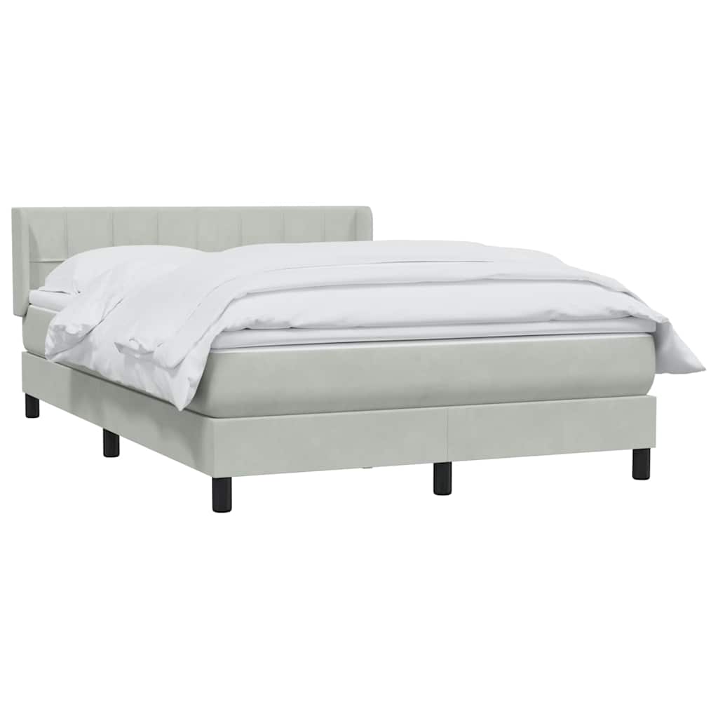 Giroletto a Molle con Materasso Grigio Chiaro 160x210cm Velluto | homemem39