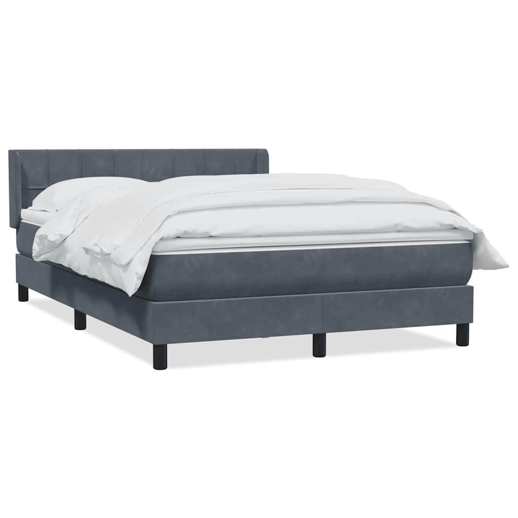 Giroletto a Molle con Materasso Grigio Scuro 160x210 cm Velluto | homemem39