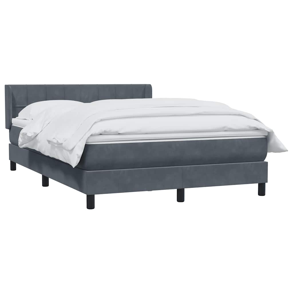 Giroletto a Molle con Materasso Grigio Scuro 160x210 cm Velluto | homemem39