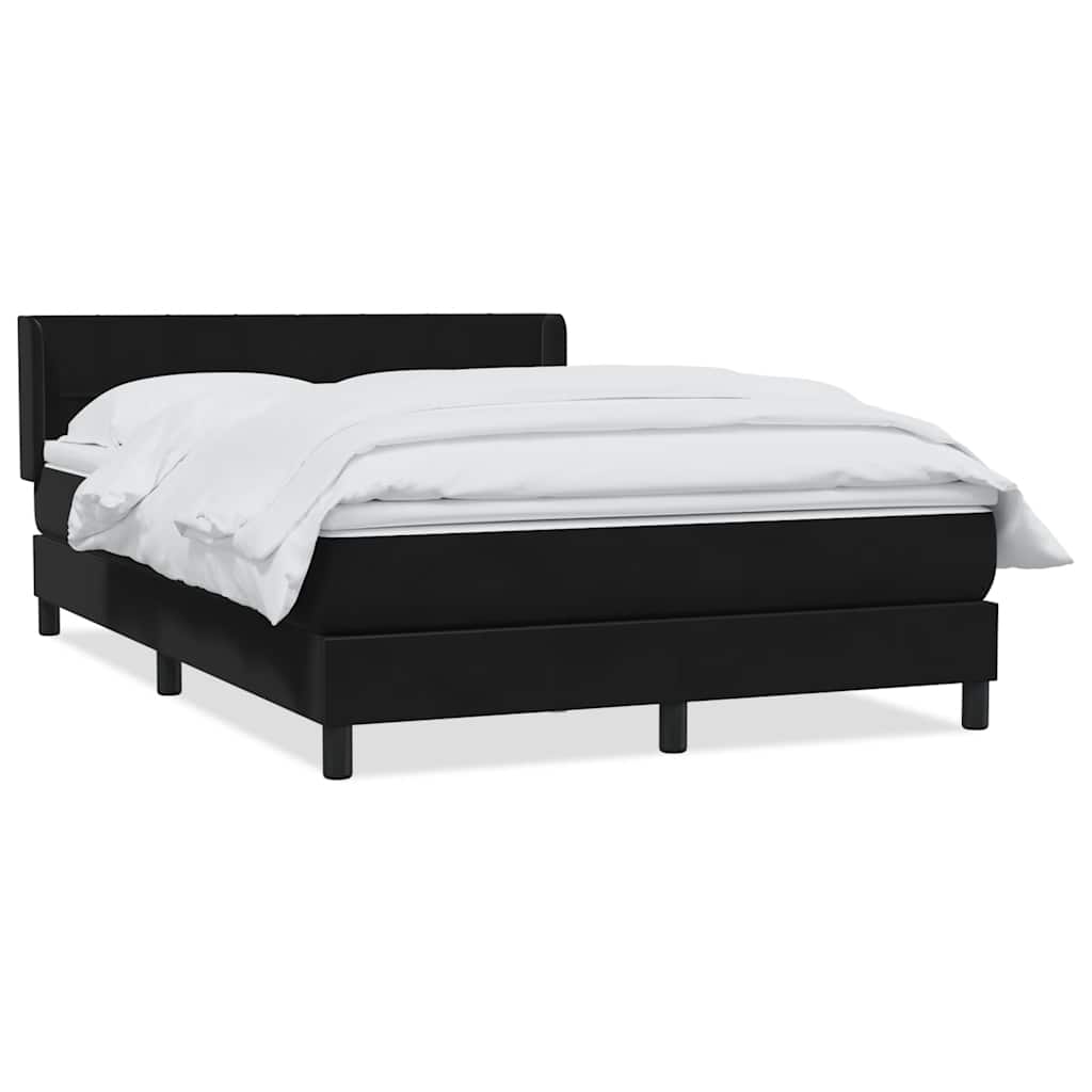 Giroletto a Molle con Materasso Nero 160x210 cm in Velluto | homemem39