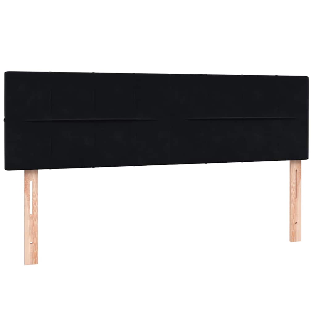 Giroletto a Molle con Materasso Nero 160x210 cm in Velluto | homemem39