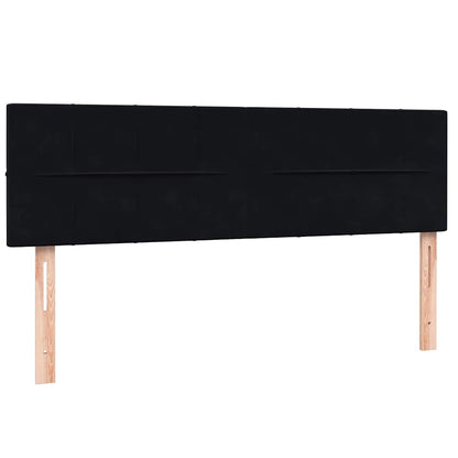 Giroletto a Molle con Materasso Nero 160x210 cm in Velluto | homemem39