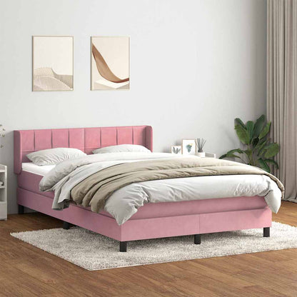 Giroletto a Molle con Materasso Rosa 160x210 cm in Velluto | homemem39