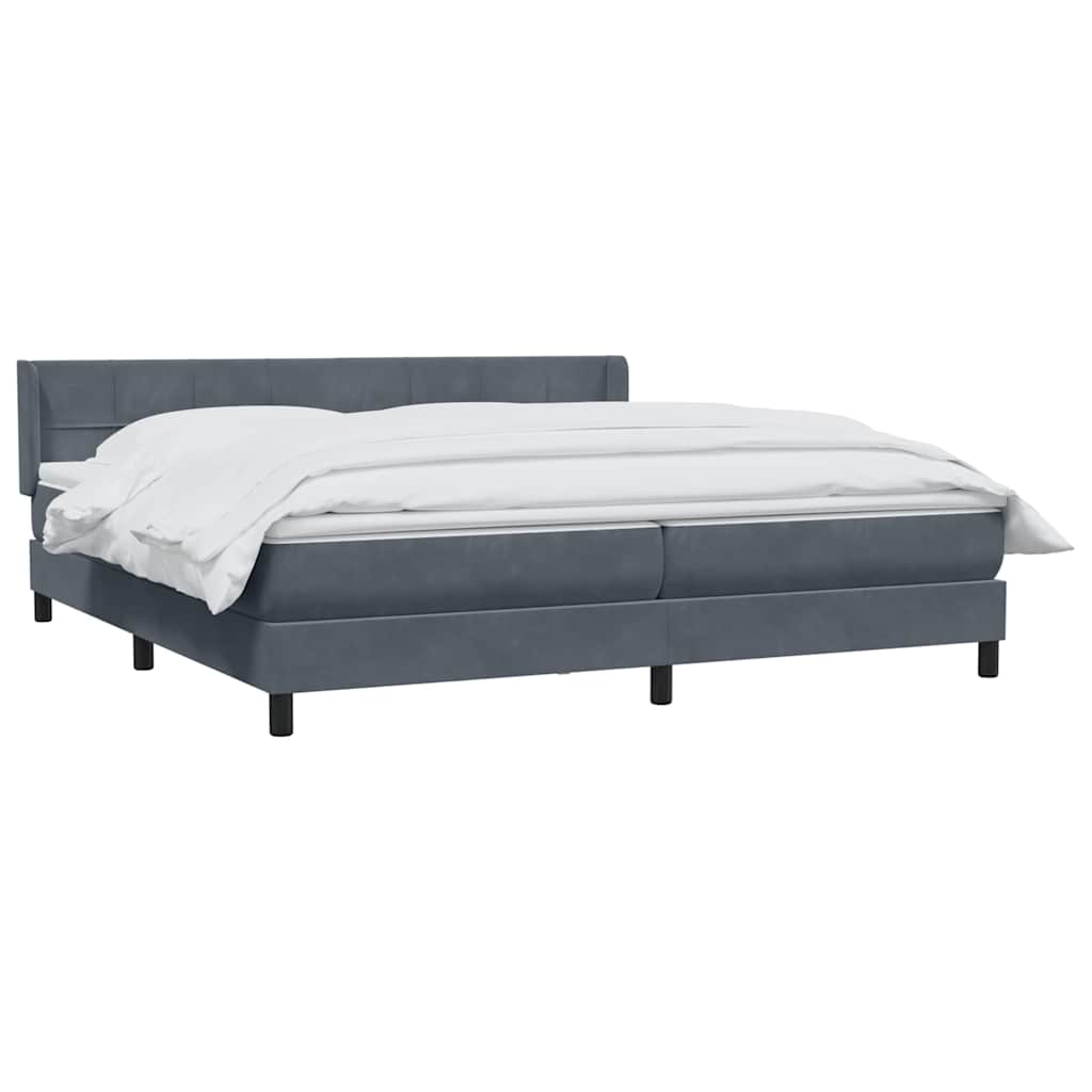 Giroletto a Molle con Materasso Grigio Scuro 180x210 cm Velluto | homemem39